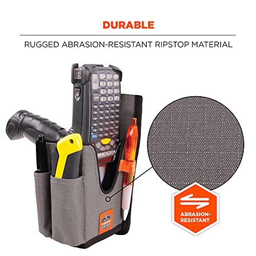 Image of Ergodyne Squids 5540 Barcode Scanner Holster Pouch for Gun Grip Mobile Computers, Holder for Handheld Bar Code Scanners, Belt Loop Attachment Gray Large