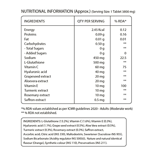 Image of Pure Nutrition L-Glutathione 500mg + Apple Cider Vinegar 15 + 15 Effervescent Tablets for Radiant, Glowing Skin, Gut Health, Improved Metabolism & Weight Management Supplements for Women & Men