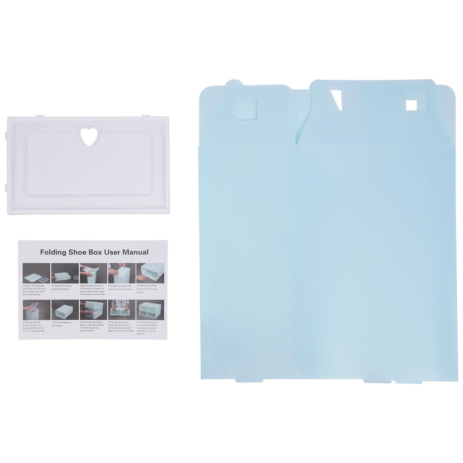 20 scatole per scarpe, impilabili, in plastica trasparente, per scarpe, 33 x 23 x 14 cm, blu