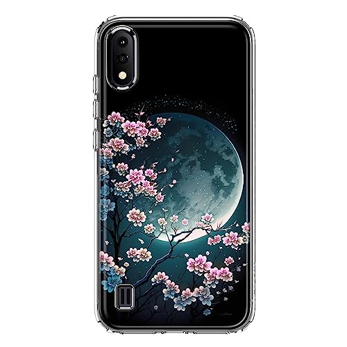 Coque Samsung Galaxy A01 Motif Pleine Lune Manga Kawaii Fleur Cerisier