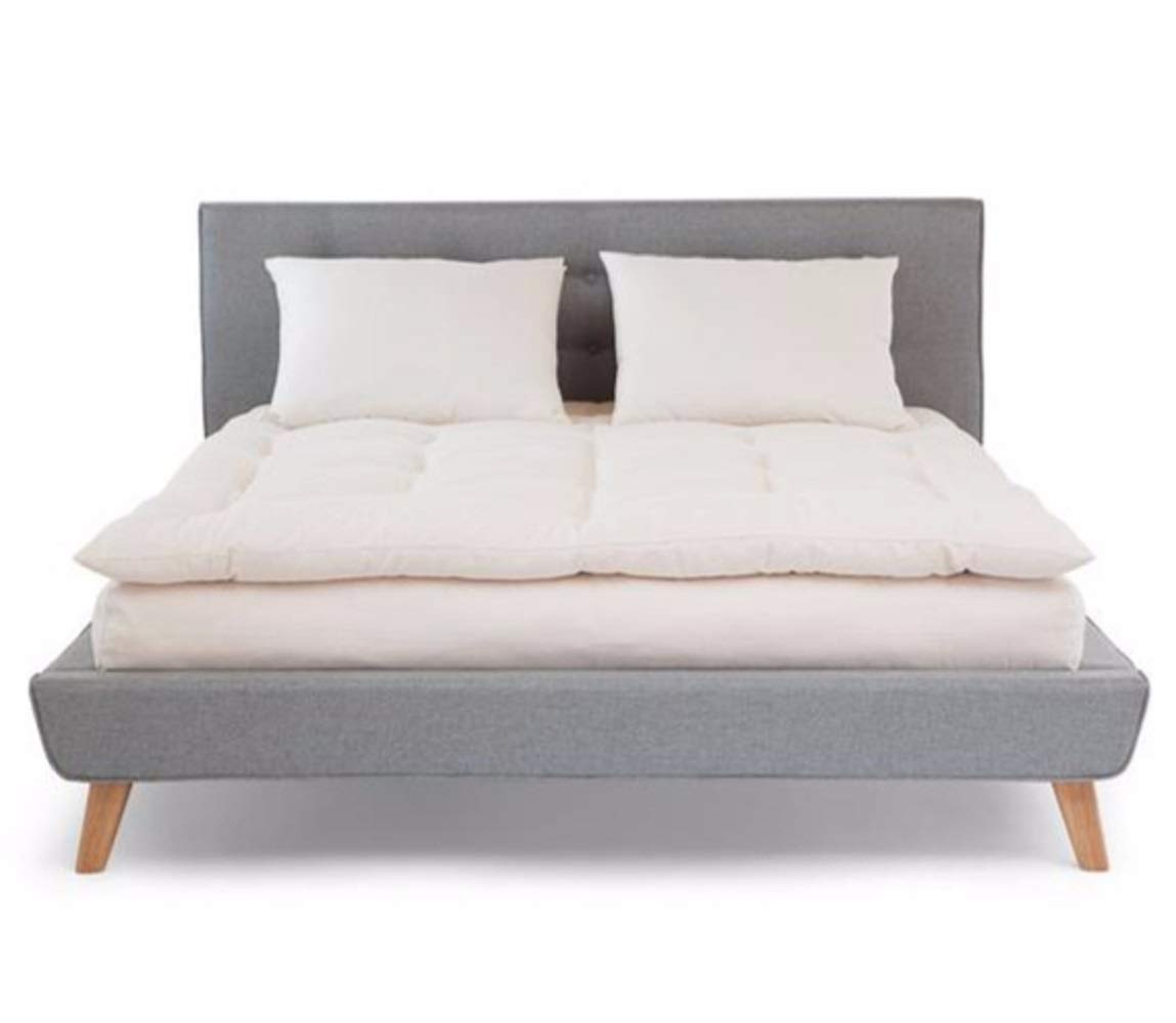 White Lotus Home Organic Cotton Mattress Topper with 100 Organic Twill Outer Case