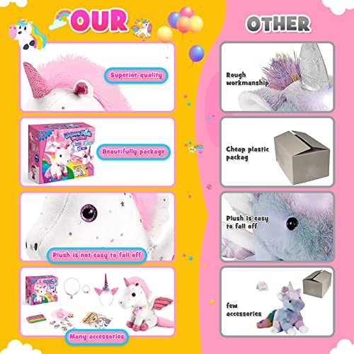 Eucoco Unicorn Gifts For Girls Age 3-8, Unicorn Soft Toys For 3 4 5 6 7 Year Old Girls Stuffed Animals For Kids For 3-8 Year Old Girl Toys Kids Toy Age 3-8 Birthday Christmas Gifts - 5