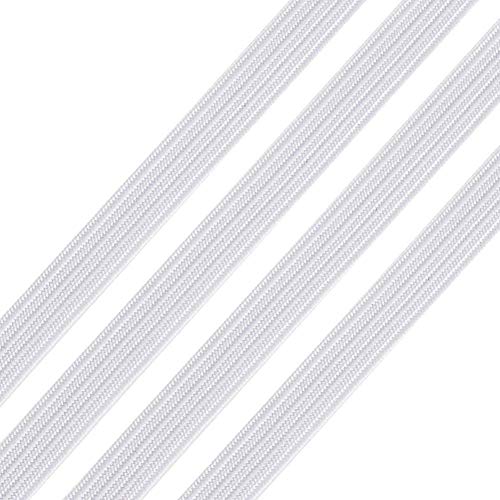 1/4 inch Elastic for Sewing 25 Yards, Elastic Bands for Sewing 6mm, Roll White Braided Elastic 1/4 inch for Art