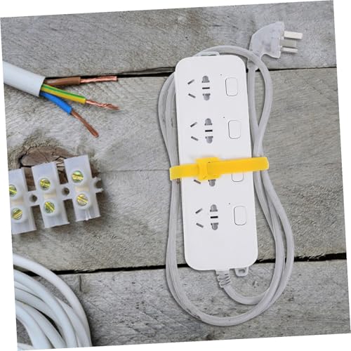 100pcs Reusable Hook and Loop Cable Ties Charging Cable Organizer Heavy Duty Cord Straps for Home and Office Management Yellow 12x300mm miniatura 6