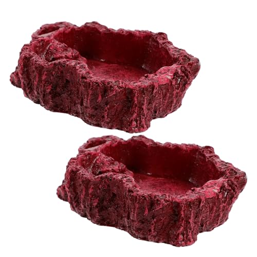 WEKAMOS 2個爬 用食 水 み 餌 用 爬 トカゲ ヘビ に 適 全なテクスチャーデザ