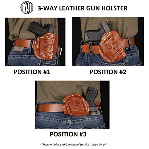 1791 Gunleather 3-Way 1911 Holster - Ambidextrous Owb Ccw Holster - Right Or Left Handed Leather Gun Holster - Fits All 1911 Models Sig, Colt, Kimber, Ruger, Browning, Taurus And Remmington #TOP4