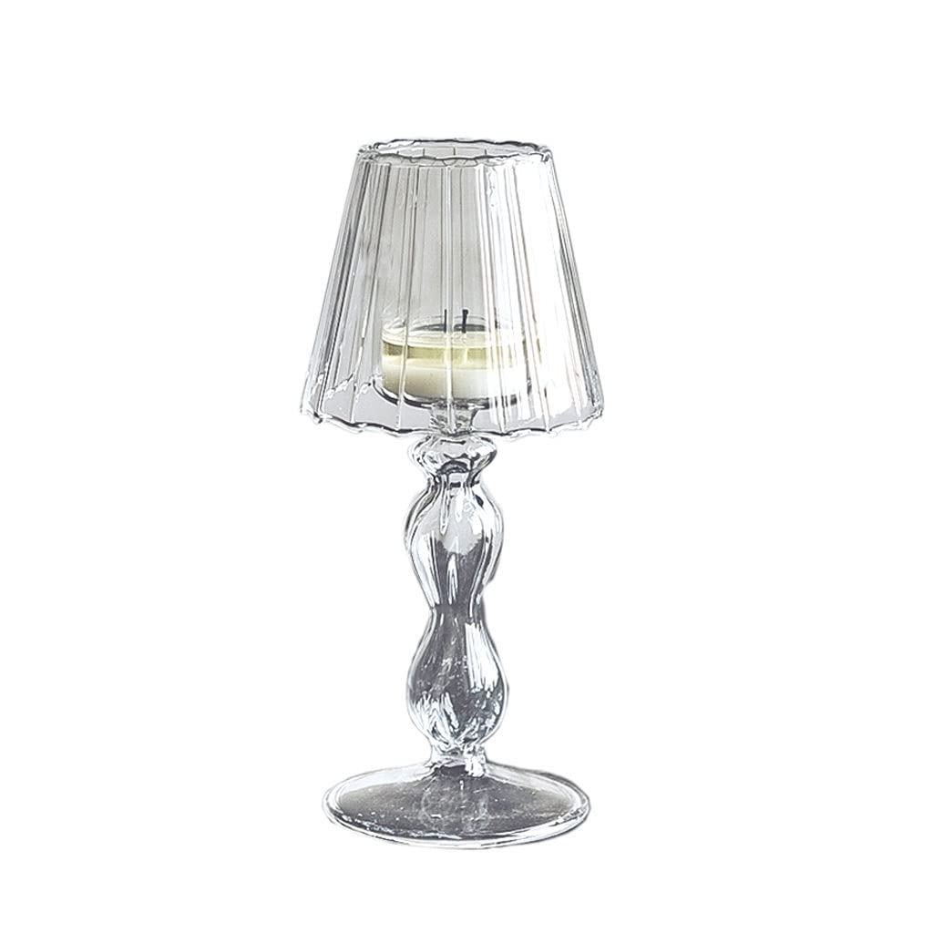 Bougeoir en verre transparent nordique pour illuminer vos dîners et tables de salon chic