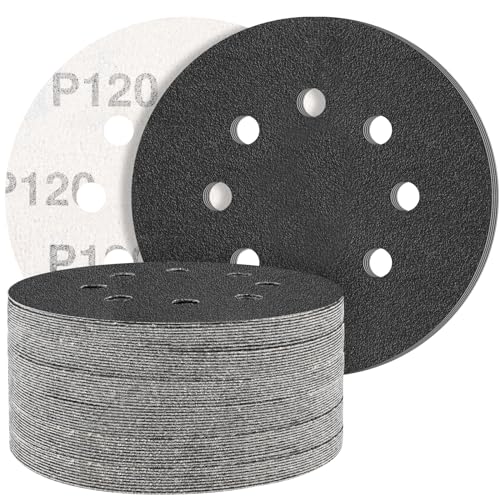 STEBRUAM 50PCS 125mm Dry Wet Sanding Discs 120 Grit