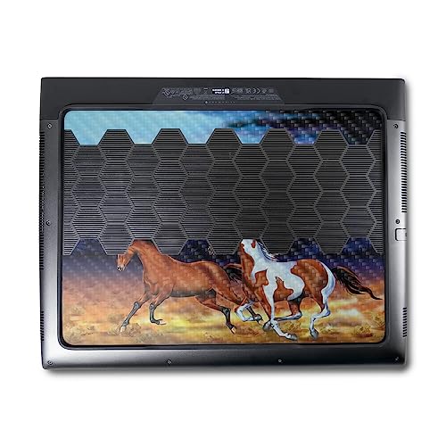 Image of MightySkins Carbon Fiber Skin Compatible with Alienware M18 R1 (2023) Full Wrap Kit - Wild Horses | Protective, Durable Textured Carbon Fiber Finish | Easy to Apply & Change Styles | Made in The USA
