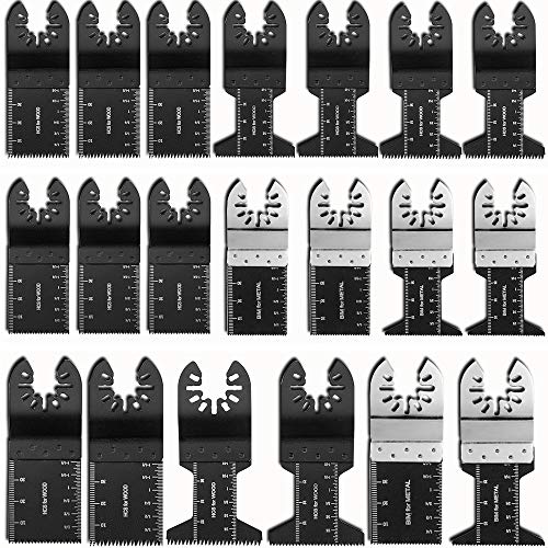20 Stk Oszillierendes Sägeblätter Kit, Universal Mix Klingen Multitool Zubehör für Fein Multimaster Black & Decker Rockwell Handwerker und mehr Cover