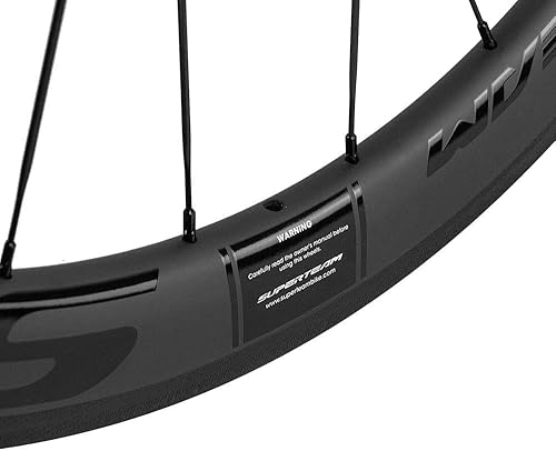 Miniatura 5 de Superteam Rueda de acabado mate UD de 50/0.984 in 700c Juego de ruedas de carbono sin cámara (negro)