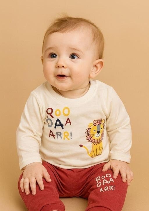 Image of Baby Unisex Printed Cotton Clothing Set| Comfortable, Breathable, Lightweight, Skin Friendly|SL 257