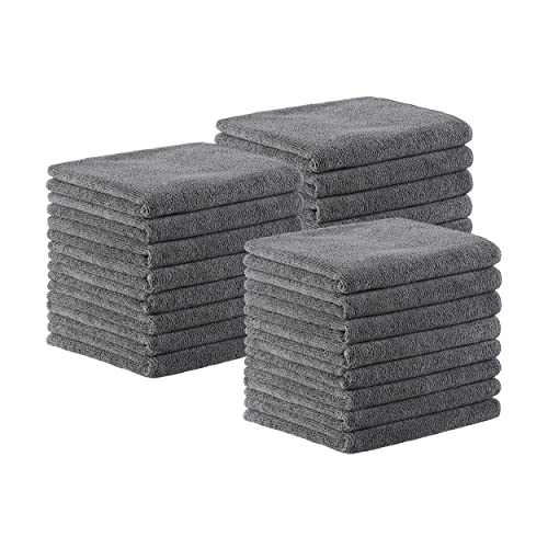 Image of Arkwright Bleach Resistant Salon Towels 24 Pack - Microfiber Hair Towels, Soft, Absorbent, Quick Dry, Lint Free Spa & Barber Towels for Hair Stylist, Nail Salon & Esthetician, 16 x 27, Grey