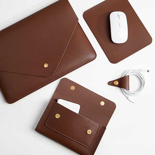 Miniatura 5 de Funda de piel sintética para laptop de 13 pulgadas, compatible con 13 MacBook Air M3 M2, 13 MacBook Pro M2, Surface Pro, Dell XPS 13 con bolsa