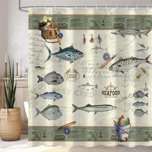 Moyrisou Retro Farmhouse Fishing Curtain