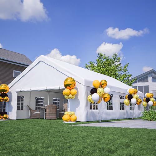 YOPTO 20x32 Party Tent Outdoor Tents for Parties with Removable Sidewalls,Heavy Duty Gazebo Canopy Tent W/ 10 Windows & 2 Double Zipper Doors,Gazebo for Wedding Backyard Event,White
