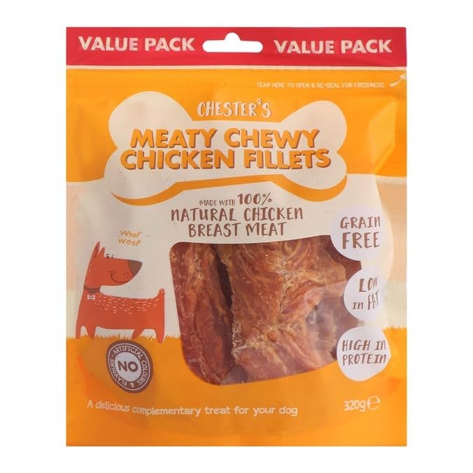 ark future Chester's Meaty Chewy Chicken Fillets - 2 x 320g, 320 g (Pack of 2)