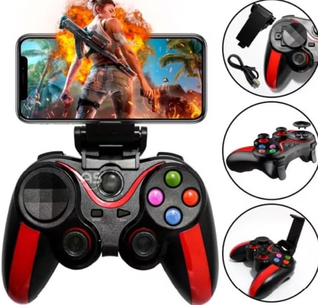 Controle Bluetooth Gamer com Suporte para Celular, Compatível com...