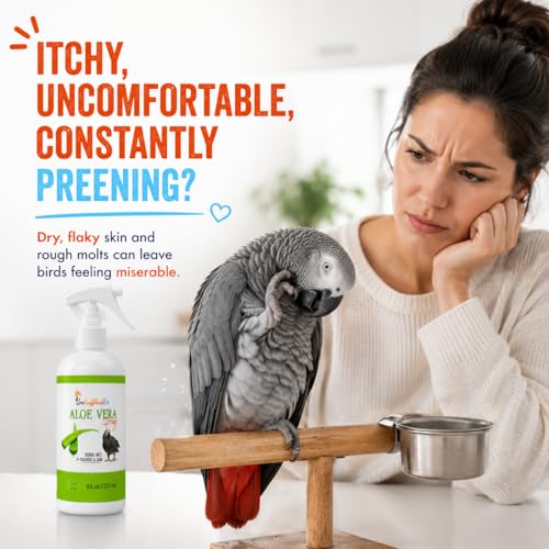 UnRuffledRx Aloe Vera Bird Spray for Parrots | Gentle Daily Support for Itchy Skin, Scratching, Dry Feathers & Feather Comfort | Fragrance Free & Safe if Preened, 8 oz - Image 2