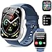 Reloj Inteligente Mujer Hombre, 1.95" HD Smartwatch con Llamadas Bluetooth, 110+ Modos Deportivos, Smart Watch con Pulsómetro/Monitor de Sueño/Podómetro, IP68 Pulsera Actividad para Android iOS, Azul