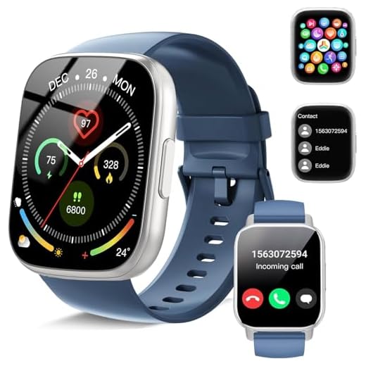 Reloj Inteligente Mujer Hombre, 1.95" HD Smartwatch con Llamadas Bluetooth, 110+ Modos Deportivos, Smart Watch con Pulsómetro/Monitor de Sueño/Podómetro, IP68 Pulsera Actividad para Android iOS, Azul