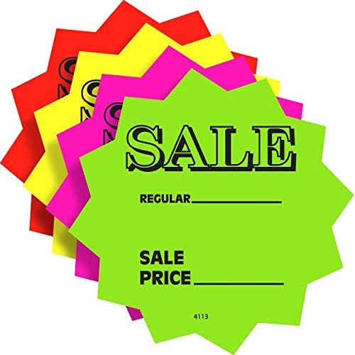 Sale Price Die Cut Fluorescent Stars, 3" packed 100