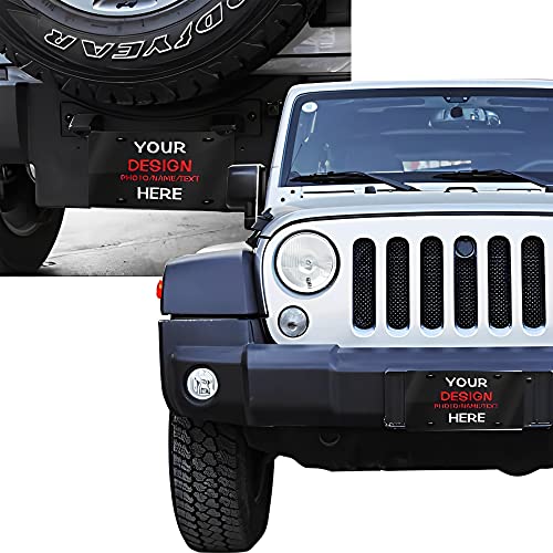 Custom License Plate Cover Personalized Auto Decorate Car Tag Add Your Own Customized Pictures Text Logo Metal Aluminum Car Front Vanity Tag For Women Men 6X12 Inches(4 Holes) #TOP6