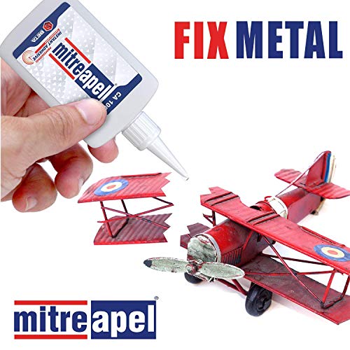 Mitreapel Super Ca Glue (3.5 Oz.) With Spray Adhesive Activator (13.5 Fl Oz.) - Ca Glue With Activator For Wood, Plastic, Metal, Leather, Ceramic - Cyanoacrylate Glue For Crafting&Building (1 Pk) #TOP4