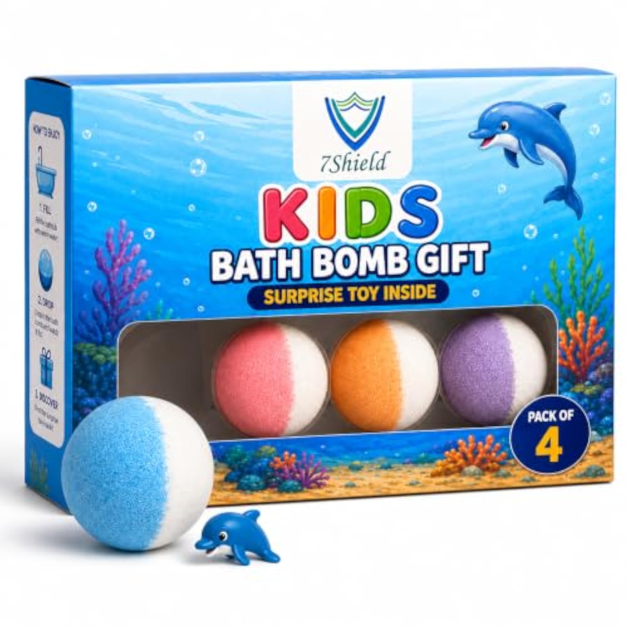 Kids Bath Bombs with Surprise Toy Inside, Fizzy Bath Bombs for Fun