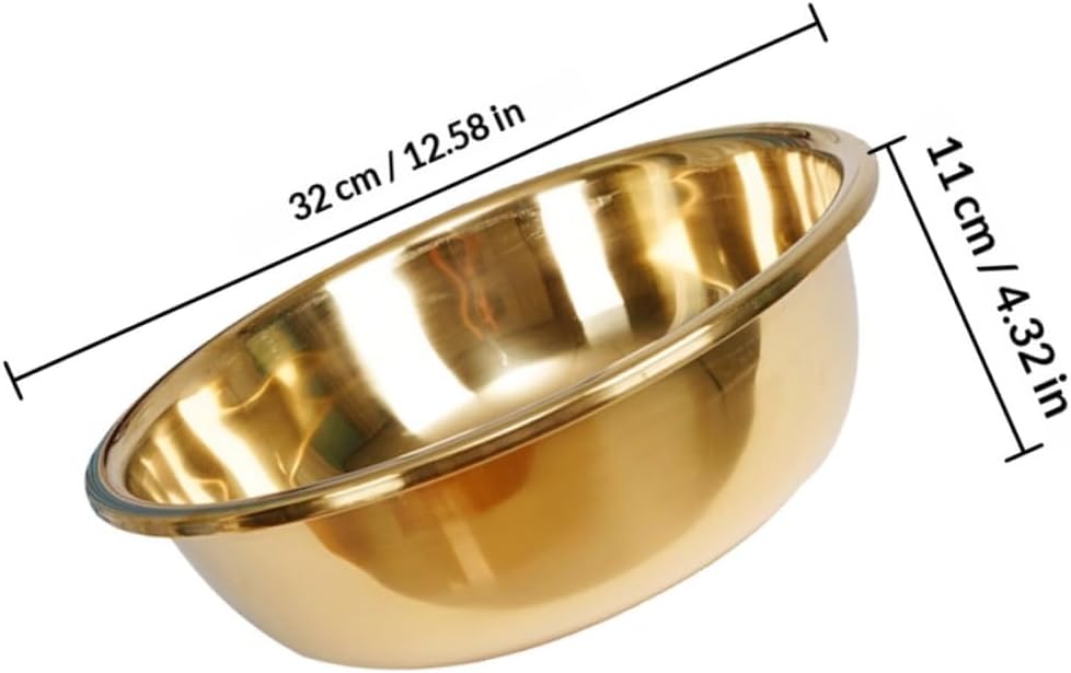 VICASKY Thickened Small Stainless Steel Basin Kitchen Vegetable Washing Bowl Multipurpose Metal Mixing Bowl Household Face Washing Container for Kitchen Use
