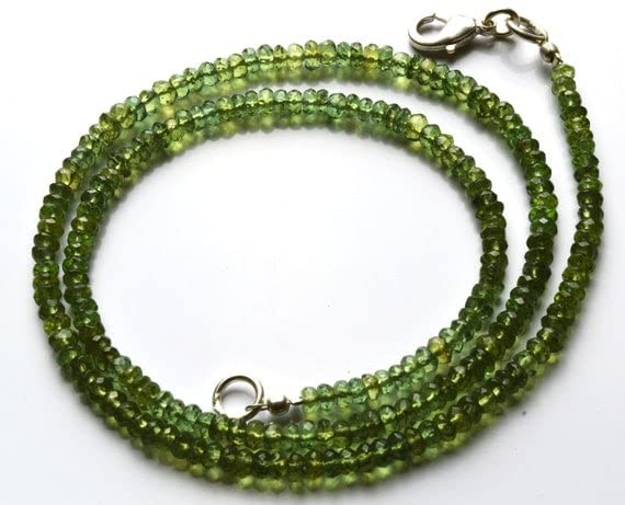 LKBEADS 1 sznur naturalny 43 cm ś. --AAA-zielony kolor apatyt rondelle fasetowane koraliki naszyjnik 2,5 do 3 mm