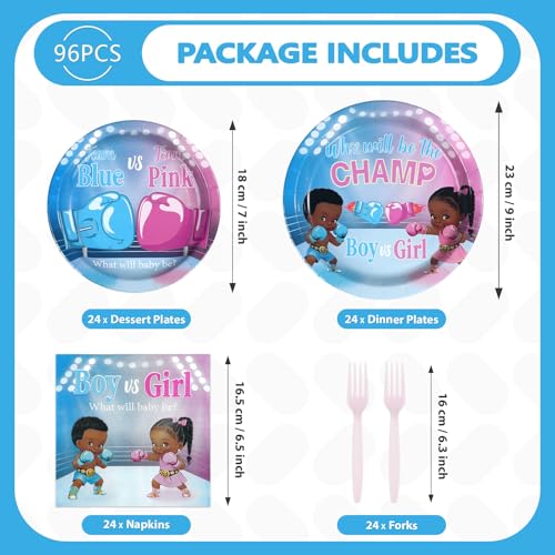 Greencian 96pcs Pink and Blue Gender Reveal Decorations, Serves 24 by Greencian - Used condition - Image 2