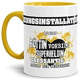Tassendruck Berufe-Tasse Bedeutung Einer Heizungsinstallateurin Innen & Henkel Gelb/Job/Tasse mit Spruch/Kollegin/Arbeit/Chefin/Witzig/Mug/Cup/Geschenk-Idee/Beste Qualität - 25 Jahre Erfahrung
