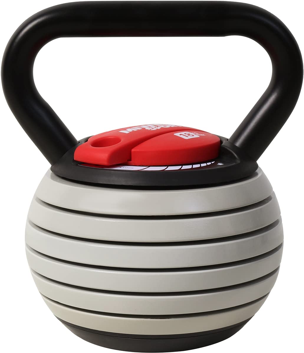 Miweba Sports Kettlebell verstellbar KB300 | 3,5-18 kg Gewichte - Easy Lock Kugelhantel - Einstellbares Kugelgewicht - Schwunghantel - Kettlebells - Hanteln - Fitness Hantel für Indoor & Outdoor
