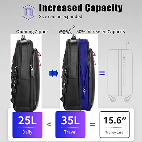 Bopai Intelligent Expandable Large Smart 15.6 Inch Backpack Travel Friendly Water Resistant Anti-Theft Laptop Rucksack With Usb Charging Business Laptop Backpack Men Black Multi-Functional #TOP4