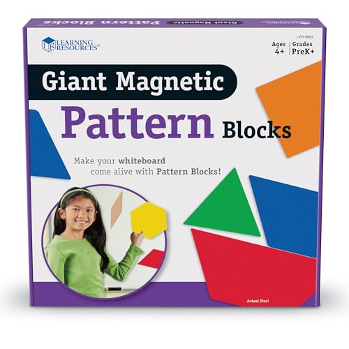 Learning Resources Giant Magnetic Pattern Blocks - Kindergartner Activities, Math Tools, Shape Recognition Tools,47 pieces by Learning Resources - Used condition - US$21.27