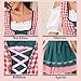 Oktoberfest Outfits Women German Dirndl Dress Traditional Bavarian Pink Plaid October Festival Costume