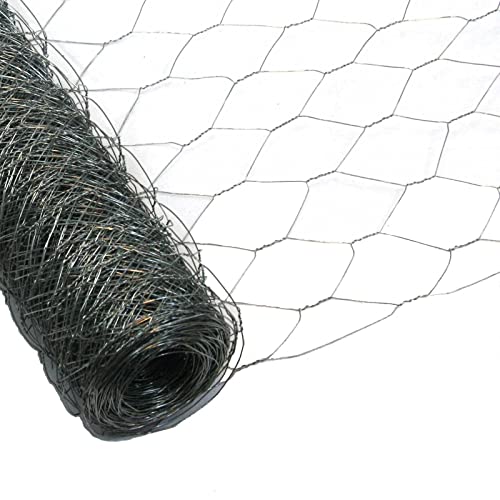 Garmix Grillage à Poule & Lapin | Clôture Poulailler | pour Enclos Parc Jardin | Fils de Fer Galvanisé, Maille Hexagonale 50mm, Épaisseur 1,0mm (120cm x 50m)
