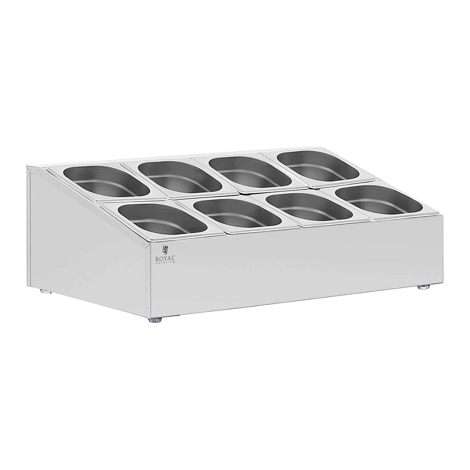 Royal Catering RCPN-07 Support à bacs GN Support bac gastro Support pour bac gastronorme Support bac Gastro Norm 2 x 4 bacs GN 1/6 12,8 l