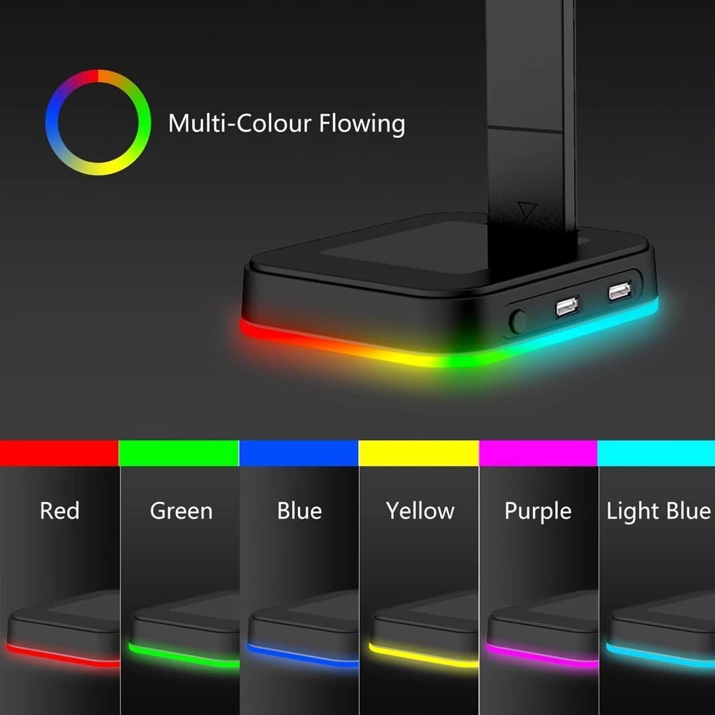 Supporto per Cuffie Supporto per Cuffie RGB Supporto per Cuffie da Tavolo Supporto per Auricolari Supporto per Auricolari Supporto USB Accessori per PC da Gioco Supporto Cuffie