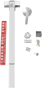 Panic Bar Exit Device,Push Bar for Exit Doors and Exit Lever with Key Commercial Push Bar for Wooden Doors,Metal Doors,Composite Doors