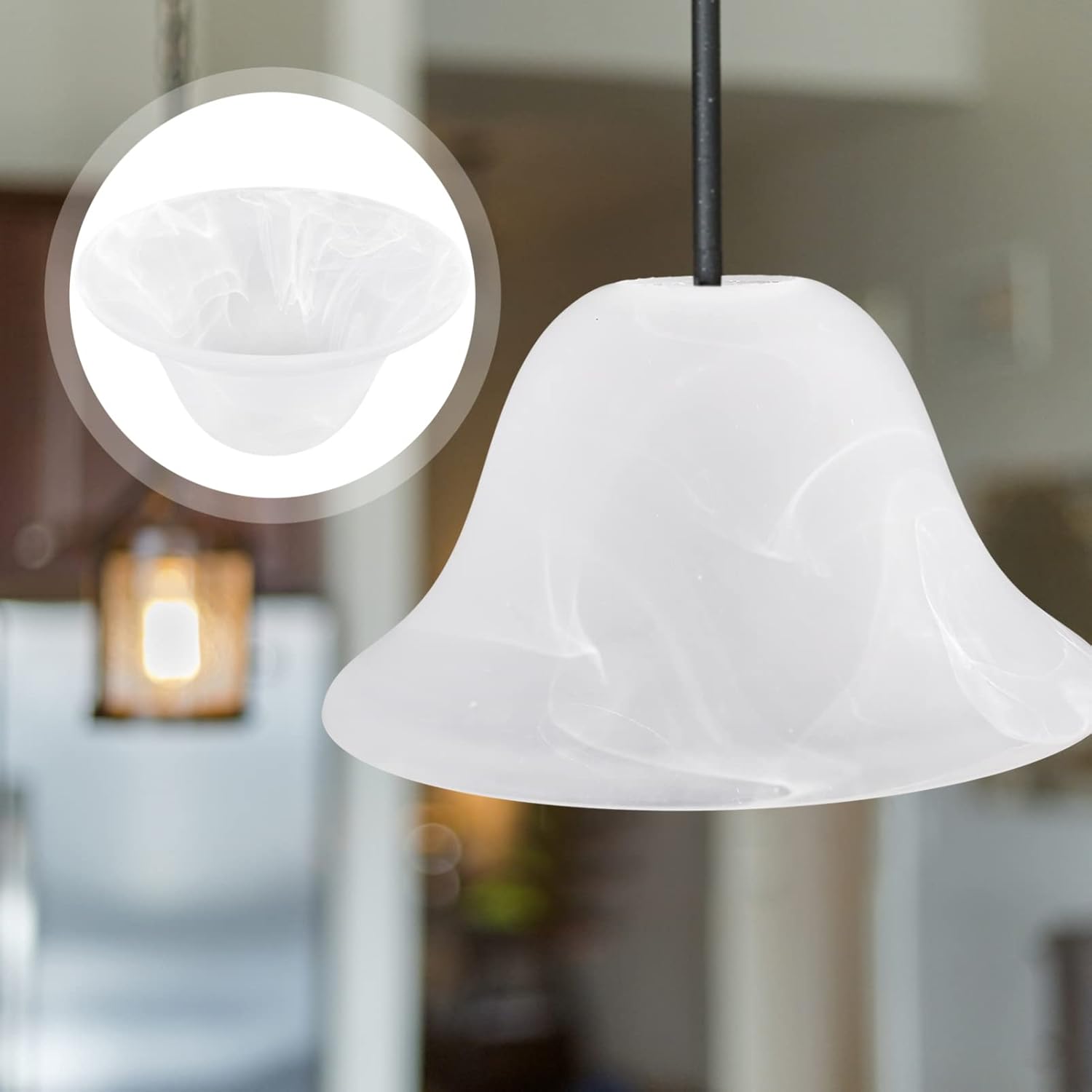 Mobestech Glass Lamp Shade Modern Frosted Style Light Fixture Shade Lighting Fixtures High Transmittance Lampshade with Smooth Rim