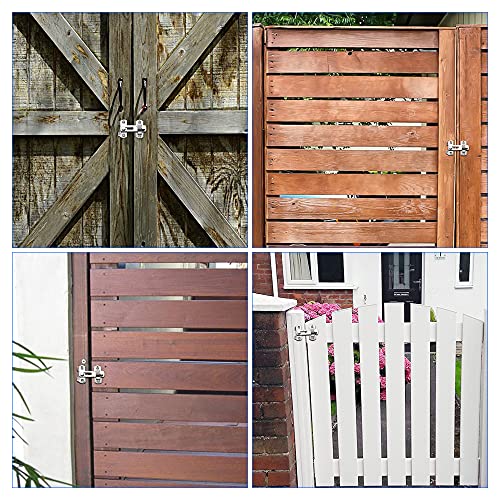 Tidorlou Stainless Steel Flip Latch Gate Latches Bar Latch Safety Door Lock For Pet Gate,Cabinet Furniture, Window,Brushed Finish (Adjustable Distance: 3.9-6.2Cm, Silver) #TOP6