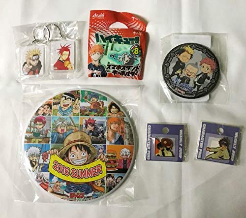 GM127 週刊少年ジャンプ 缶バッジ ピンズ キーホルダー 7点セット NARUTO ハイキュー 青の祓魔師 Mr.FULLSWING