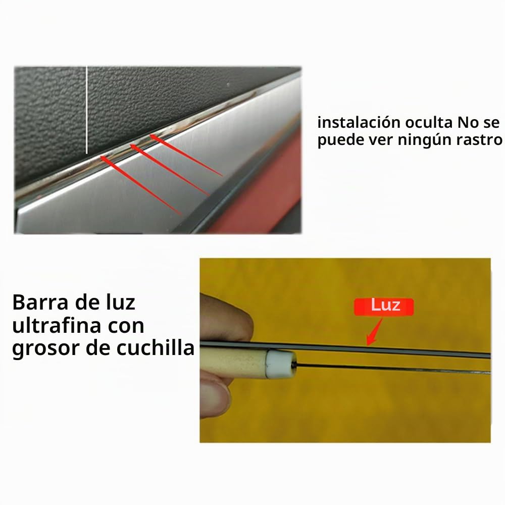 Luces ambientales interiores del coche, 6 en 1, 18 en 1, 22 en 1, tira de fibra óptica acrílica LED, modos universales de decoración con ritmo de sincronización de música, control de aplicación