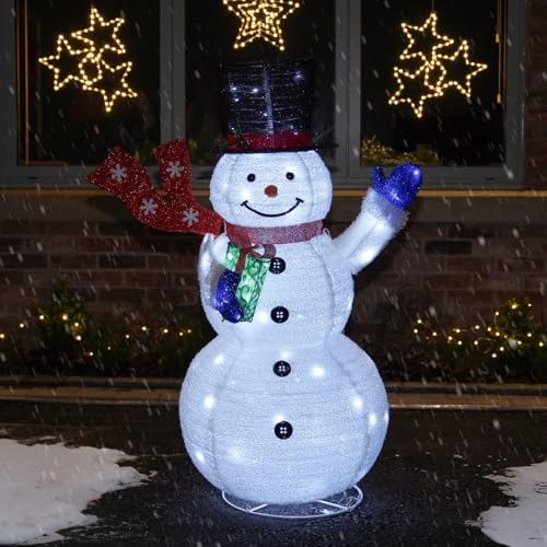 Festive Lights 120cm LED Schneemann Figur warmweiß strombetrieben...