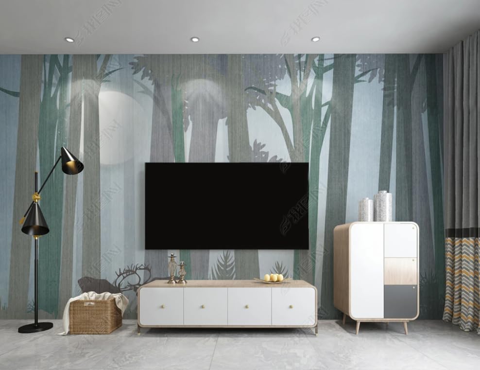 Papier peint intissé forêt pour masquer les défauts d'un mur - 3