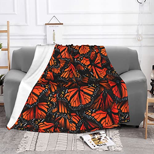 Couverture flanelle papillons monarques multi-tailles pour lit et sofa
