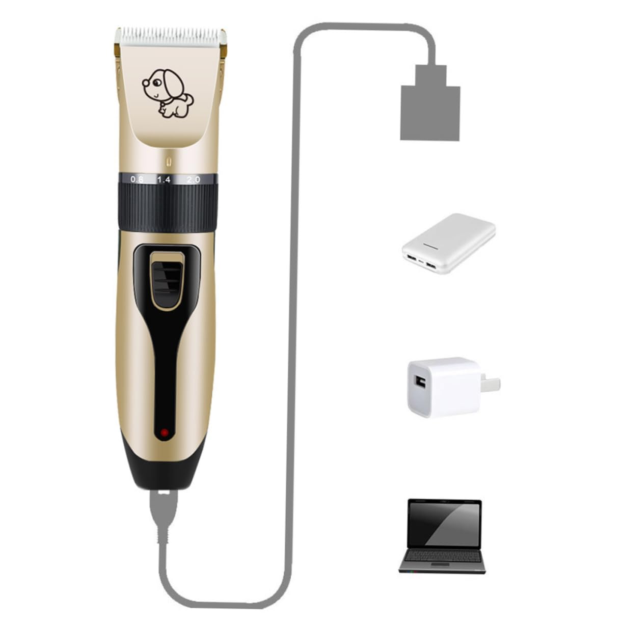 Toddmomy Professional Pet Clipper Kit Rechargeable Dog Hair Trimmer 5 Attachment Combs Pet Grooming Tool for Cats Dogs