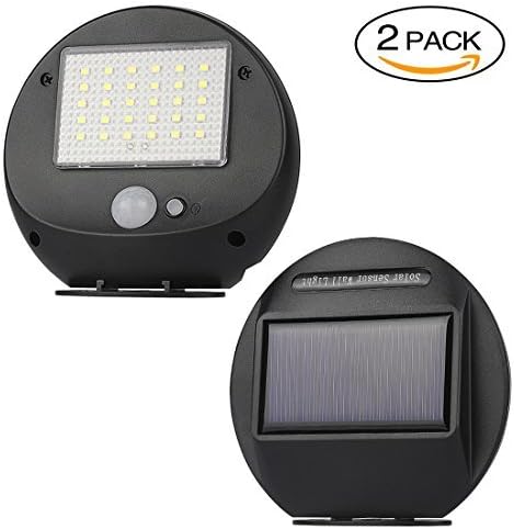 Solar Sensor Lights Outdoor, 30 LED Solar Powered Security Light with Motion Sensor, 120 Degree Wide Angle Sensor, Garden Wall Lights for Fence, Patio, Deck, Yard, Driveway, Walkway Lighting, 2 Pack